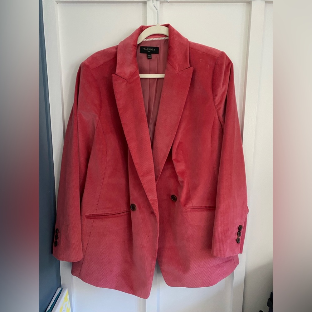 Talbots Womens Coral Corduroy Blazer - 16W